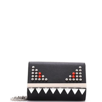 Fendi Monster Wallet on Chain Studded Leather