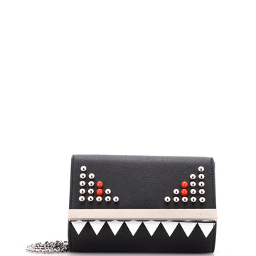 Fendi Monster Wallet on Chain Studded Leather
