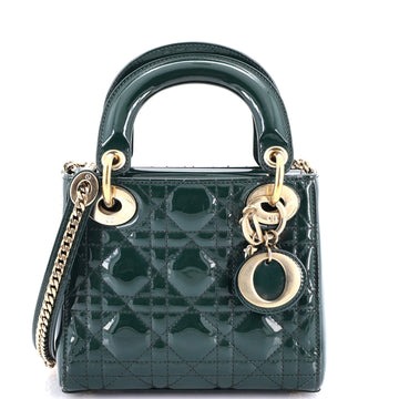 Christian Dior Lady Dior Chain Bag Cannage Quilt Patent Mini