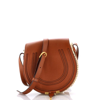 Chloe Marcie Basket Crossbody Bag Raffia and Leather Small