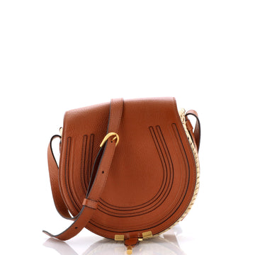 Chloe Marcie Basket Crossbody Bag Raffia and Leather Small