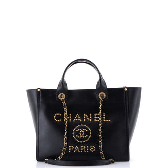 Chanel Deauville Tote Studded Caviar Small