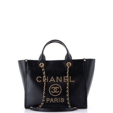 Chanel Deauville Tote Studded Caviar Small
