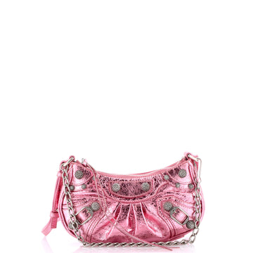 Balenciaga Le Cagole Giant Studs Shoulder Bag Leather with Crystals Mini