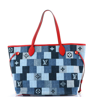 Louis Vuitton Neverfull Tote Damier and Monogram Patchwork Denim MM