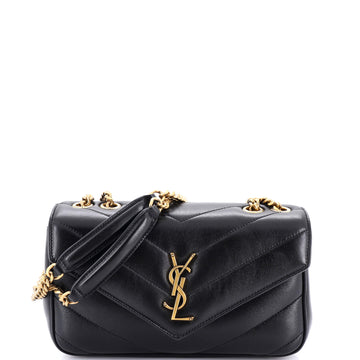 Saint Laurent Loulou NM Shoulder Bag Matelasse Chevron Leather Small