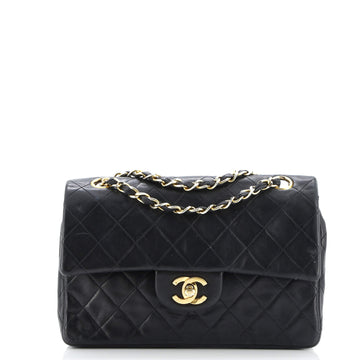 Chanel Vintage Classic Double Flap Bag Quilted Lambskin Small