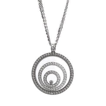 Chopard Happy Spirit Pendant Necklace 18K White Gold with Diamonds and 1 Floating Diamond Medium