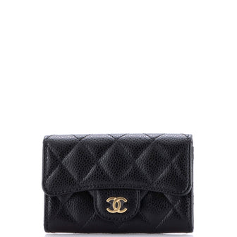 Chanel Classic Flap Card Case Quilted Caviar