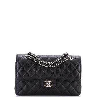 Chanel Classic Double Flap Bag Quilted Caviar Small