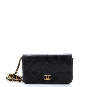 Chanel Vintage Full Flap Bag Quilted Lambskin Mini