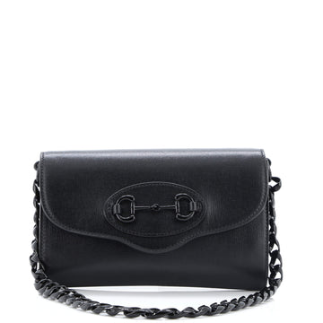 Gucci Horsebit 1955 Curved Flap Shoulder Bag Leather Mini