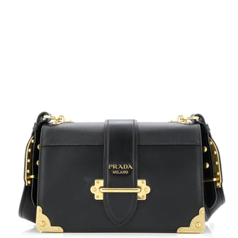Prada Cahier Crossbody Bag Leather and Saffiano Leather Large