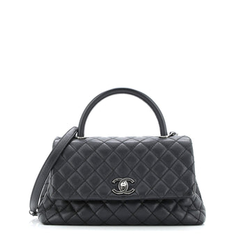 Chanel Coco Top Handle Bag Quilted Caviar Small
