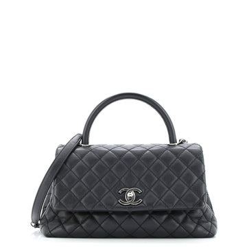 Chanel Coco Top Handle Bag Quilted Caviar Small