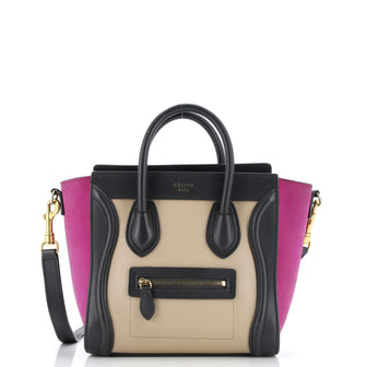 Celine Tricolor Luggage Bag Leather Nano