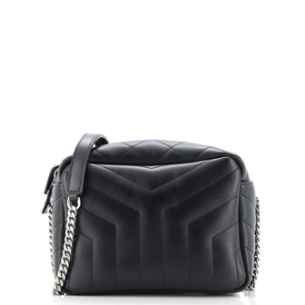 Saint Laurent LouLou Bowling Bag Matelasse Chevron Leather Small