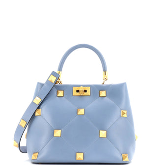 Valentino Garavani Roman Stud Top Handle Bag Quilted Leather Medium