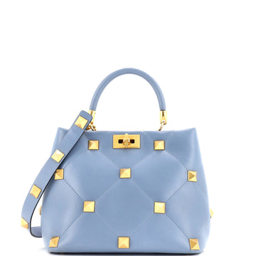 Valentino Garavani Roman Stud Top Handle Bag Quilted Leather Medium