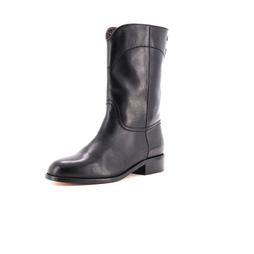 Chanel Women's CC Logo Moto Boots Leather