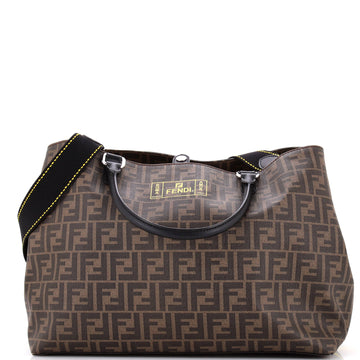 Fendi Convertible Shopping Tote Zucca Coated Canvas East West