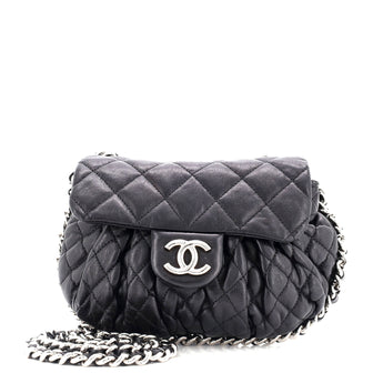 Chanel Chain Around Flap Bag Quilted Leather Small