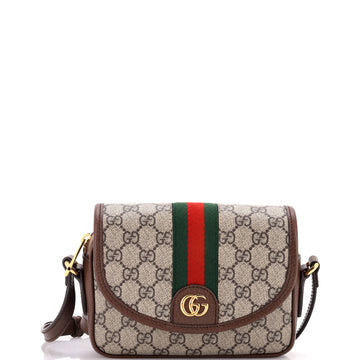 Gucci Ophidia Flap Shoulder Bag GG Coated Canvas Mini