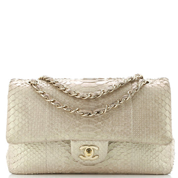 Chanel Classic Double Flap Bag Iridescent Python Medium