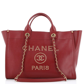 Chanel Deauville Tote Studded Caviar Medium