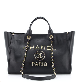 Chanel Deauville Tote Studded Caviar Medium