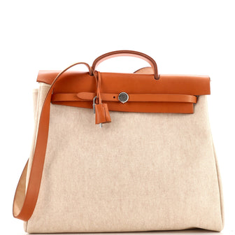 Hermes Herbag Toile and Leather MM