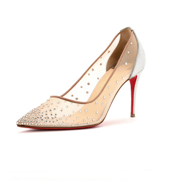 Christian Louboutin Women's Follies Strass Pumps Crystal Embellished Mesh 100