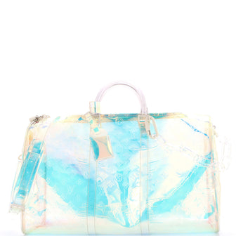 Louis Vuitton Keepall Bandouliere Bag Limited Edition Monogram Prism PVC 50