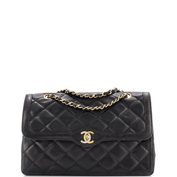 Chanel Vintage Two Tone CC Flap Bag Quilted Lambskin Medium