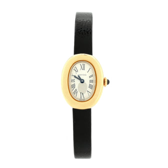 Cartier Baignoire Quartz Watch Yellow Gold and Leather 18