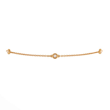 Tiffany & Co. Elsa Peretti Diamonds by the Yard 3 Stone Bracelet 18K Rose Gold with Diamonds