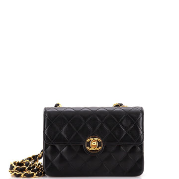 Chanel Vintage CC Chain Flap Bag Quilted Lambskin Mini