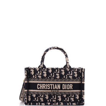 Christian Dior Book Tote with Strap Oblique Canvas Mini
