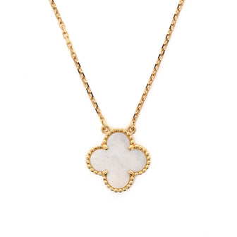 Van Cleef & Arpels Vintage Alhambra Pendant Necklace 18K Yellow Gold and Mother of Pearl