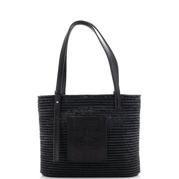 Loewe Square Basket Tote Woven Raffia Small
