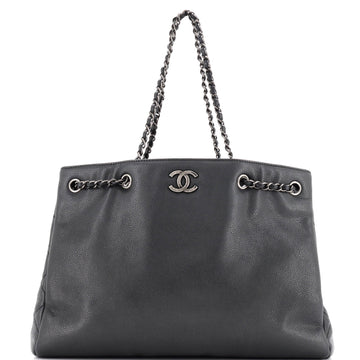 Chanel Woven Chain Shopping Tote Caviar Large