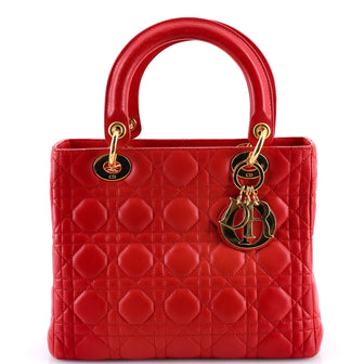 Christian Dior Lady Dior Bag Cannage Quilt Lambskin Medium
