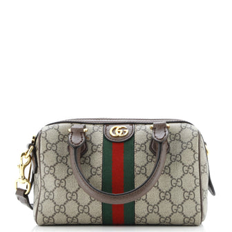 Gucci Ophidia Convertible Boston Bag GG Coated Canvas Small