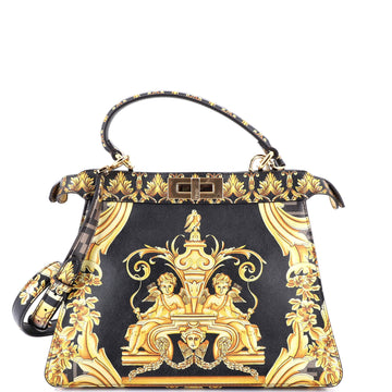 Fendi x Versace Fendace ISeeU Peekaboo Bag Printed Laminated Leather Medium