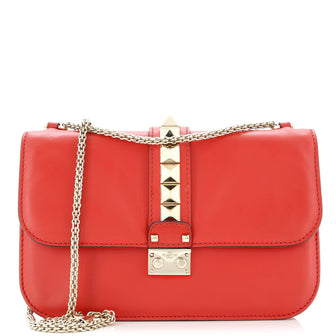 Valentino Garavani Glam Lock Shoulder Bag Leather Medium