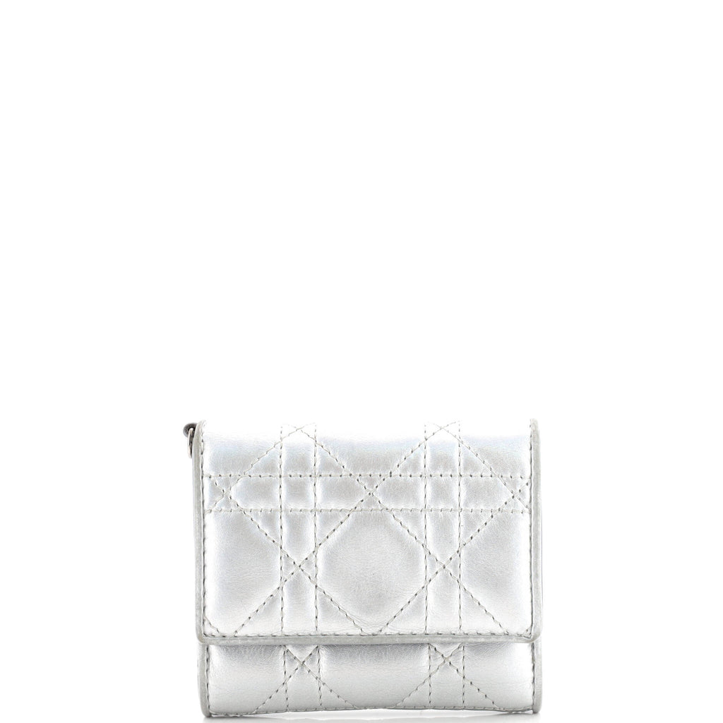 Christian Dior Lady Dior Lotus Wallet Cannage Quilt Lambskin