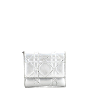 Christian Dior Lady Dior Lotus Wallet Cannage Quilt Lambskin Compact
