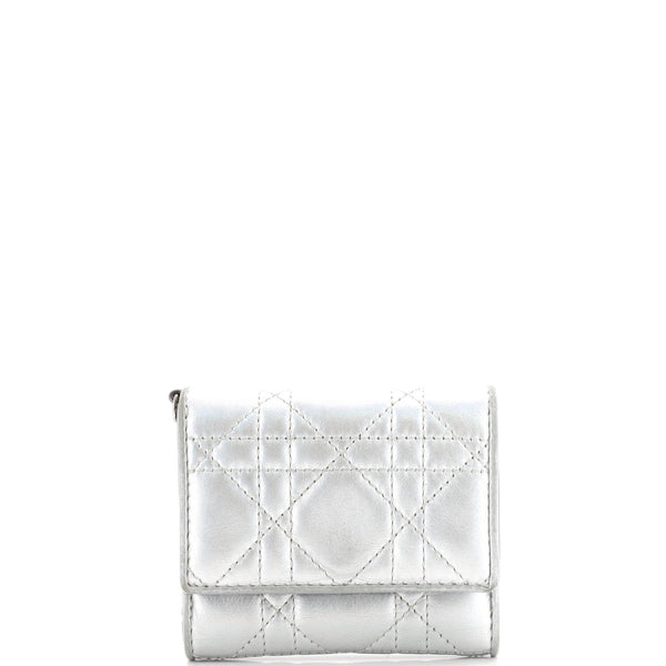 Christian Dior Lady Dior Lotus Wallet Cannage Quilt Lambskin