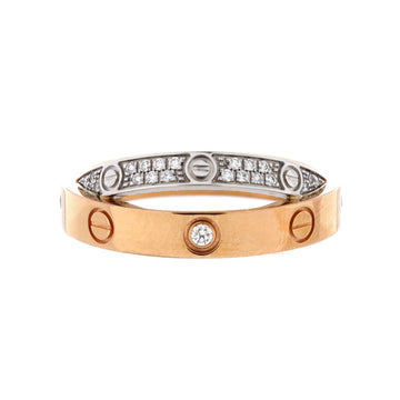 Cartier Love Double Ring 18K Rose Gold and 18K White Gold with Pave Diamonds