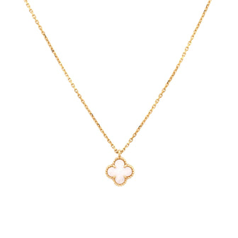 Van Cleef & Arpels Sweet Alhambra Pendant Necklace 18K Yellow Gold and Mother of Pearl